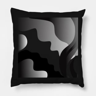 Modern black and white abstract Pillow