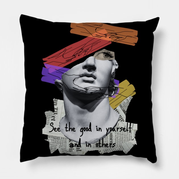 David Michelangelo Broken Face Pillow by TrendsCollection