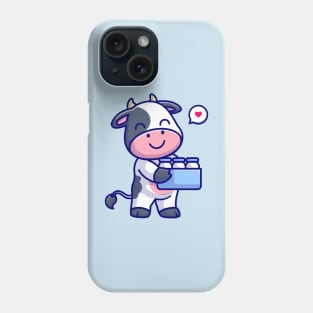 Cute Cow Bring Milk In Bucket Cartoon Phone Case