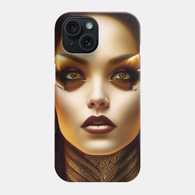 Ancient Egyptian Goddess in Gold Phone Case by The Little Store Of Magic