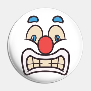 Funny Clown Face Cartoon Illustration Pin