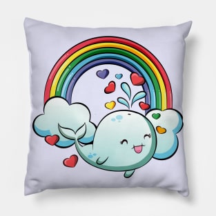 Sunny Wendy Whale Slides On Rainbows All Day Pillow