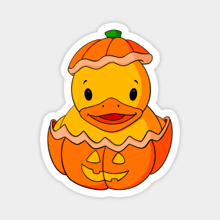 Jack O' Lantern Rubber Duck Magnet