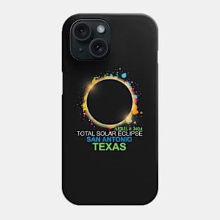 Total Solar Eclipse 2024 San Antonio Texas Colorful Totality Phone Case