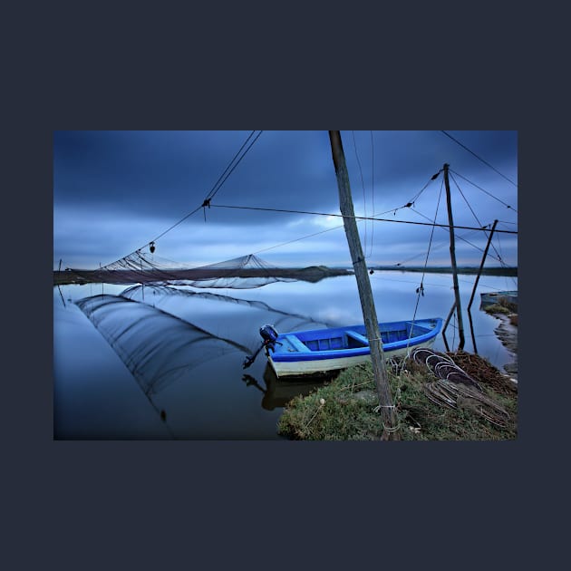 Lonely boat at the Delta of Aliakmonas river by Cretense72