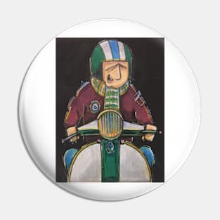 Retro Scooter, Classic Scooter, Scooterist, Scootering, Scooter Rider, Mod Art Pin