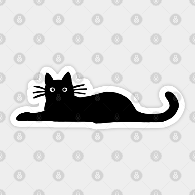 Black Cat Hanging Out - Black Cat - Sticker