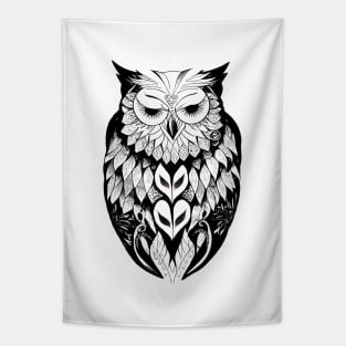 Owl Wild Animal Nature Illustration Art Tattoo Tapestry