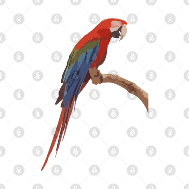 Red and Green Macaw Digital Painting by gktb