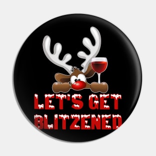 Let's get blitzened t-shirt | Christmas reindeer drinking t-shirt gift wine lover Pin