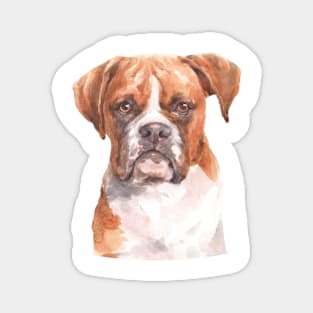 Cute Boxer Watercolor Art Magnet