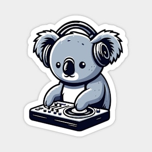 Cute koala with headphones in a dj party, kawaii style koala bear vector illustration Magnet