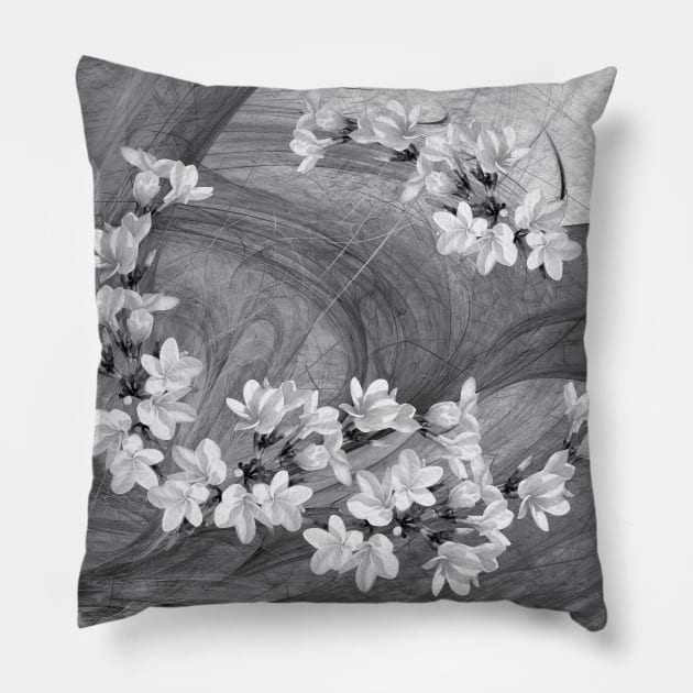 Flowers blowing in the wind Pillow by hereswendy