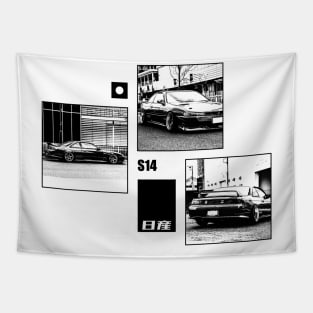 NISSAN SILVIA S14 KOUKI Black 'N White Archive Tapestry