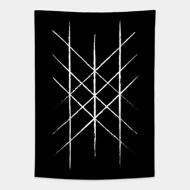 Web of Wyrd Design in White | Viking Symbols Tapestry by Time Nomads