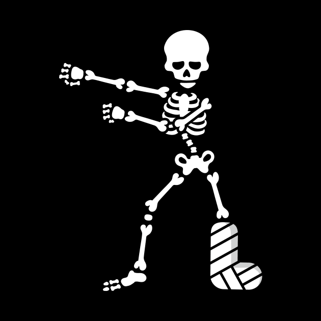 Broken leg plaster floss dance flossing skeleton by LaundryFactory