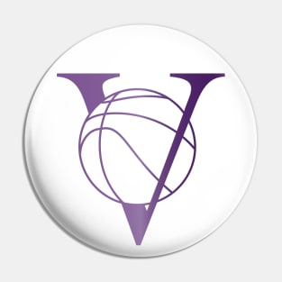 V Basketball Purple Pin