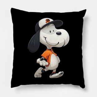 Comic Showdown With Orioles Logo Pillow