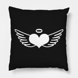 Retro Mcbling Heart With Wings Tattoo Aesthetic Pillow