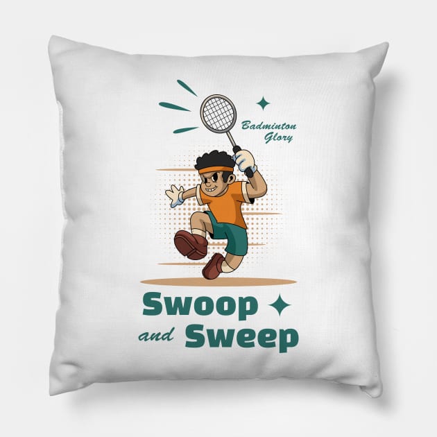 Badminton Glory Mascot Pillow by milatees
