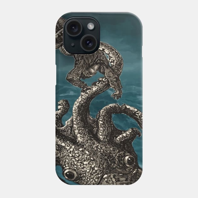 The Giant Squid Attacks! Phone Case by Brofanity