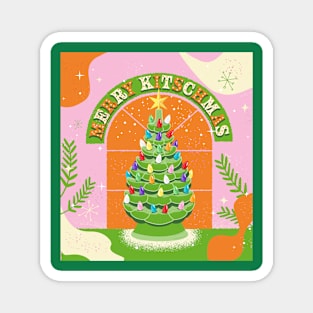 Merry Kitschmas Ceramic Tree design Magnet