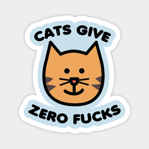 Cats Give Zero Fucks Magnet by toddgoldmanart