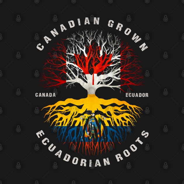 Canadian Grown Ecuadorian Roots Ecuador Flag Canada Flag Premium by heart teeshirt