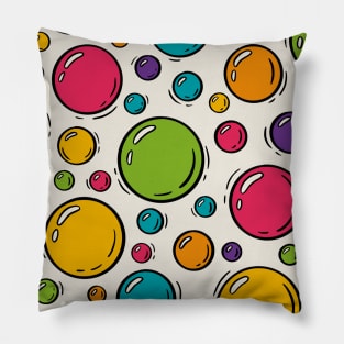 Vivid Bubble Frenzy Repeating Pattern Pillow