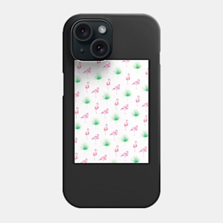 Flamingo, Flamingos pattern, Palm leaves, Print, Tropical, Bird, Pattern, Funny art, Modern art, Wall art, Print, Minimalistic, Modern Phone Case