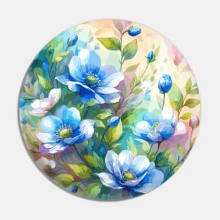 Blue Spring Flowers Pin