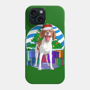 Brittany Dog Cute Santa Christmas Gift Phone Case