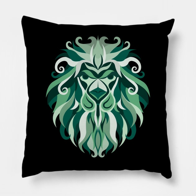 Leo Zodiac Sign - Green Pillow by TeeeeeeTime