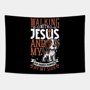 Jesus and dog - Old Danish Pointer Tapestry