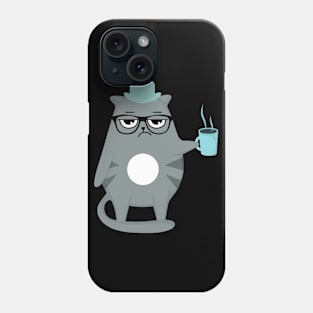 funny cat coffee Phone Case