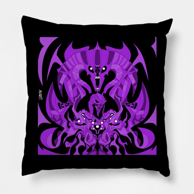 purple dark nazgul ecopop in balrog dreams of the middle earth ecopop Pillow by jorge_lebeau