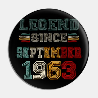 60 Years Old Legend Since September 1963 60th Birthday Pin