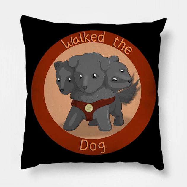 Walked the Dog Pillow by Anathar