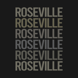 Gray Text Art Roseville T-Shirt