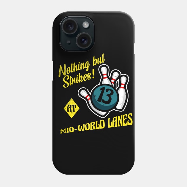 Mid World Lanes, distressed Phone Case by woodsman