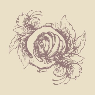 Rose wreath, floral composition in tattoo style T-Shirt