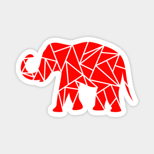 Geometric Animal Red Elephant Magnet