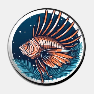 Lionfish in Ornament, Love Fishes Pin