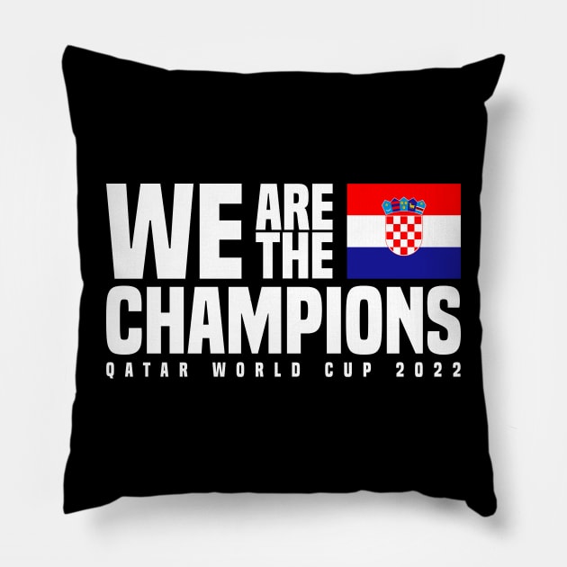 Qatar World Cup Champions 2022 - Croatia Pillow by Den Vector