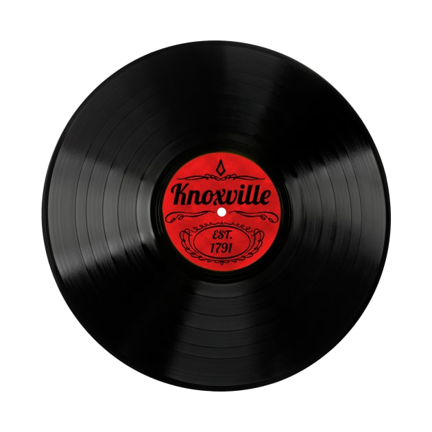 Knoxville Gift Retro Musical Art Vintage Vinyl Record Design by Tennessee Design Studio