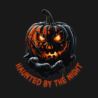 Spooky Halloween Pumpkin on Outstretched Hand T-Shirt