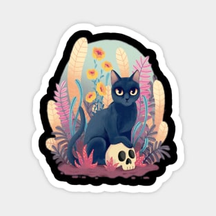 cat in the night Magnet