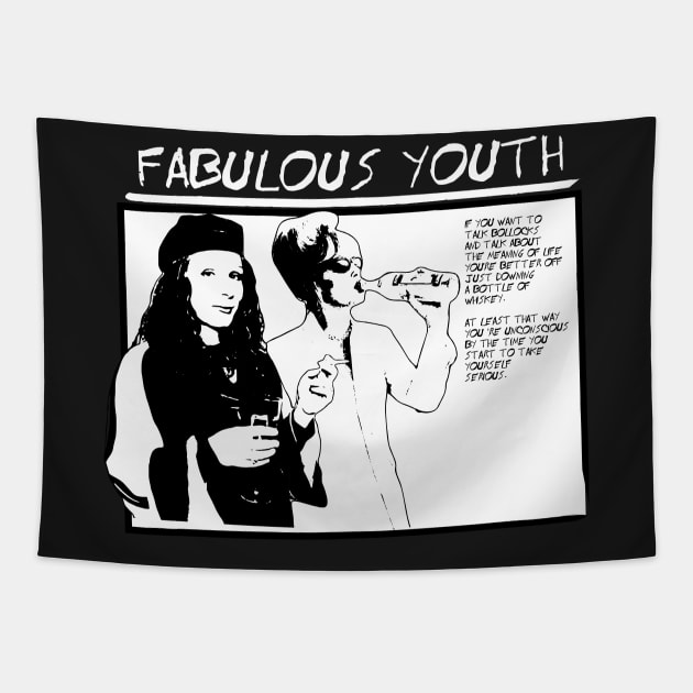 fabulous youth - black version Tapestry by Naive Rider