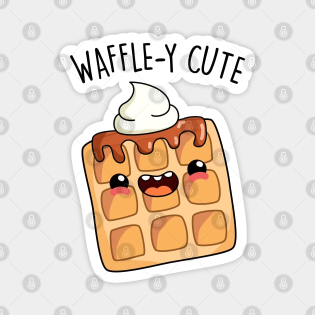 Waffley Cute Waffle Pun Magnet by punnybone