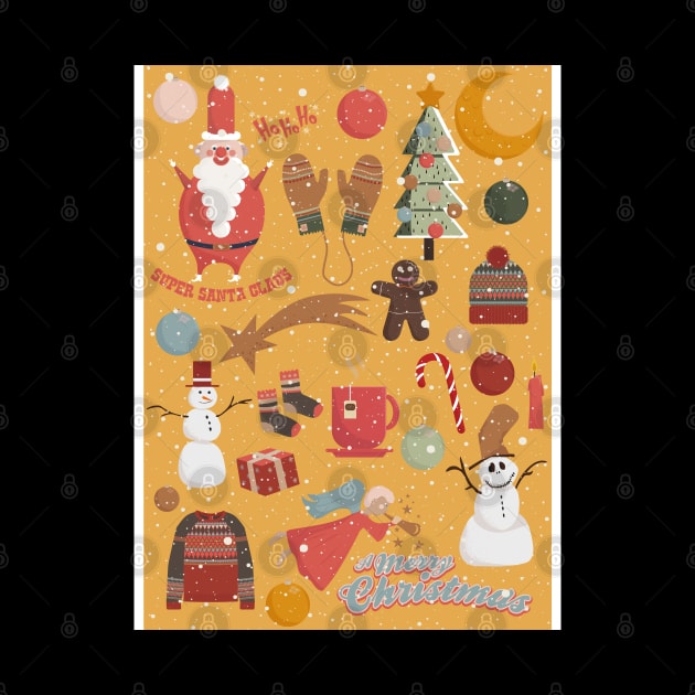 Cute Christmas Postcards - Cute Christmas Illustration - christmas cookies illustration by Boogosh